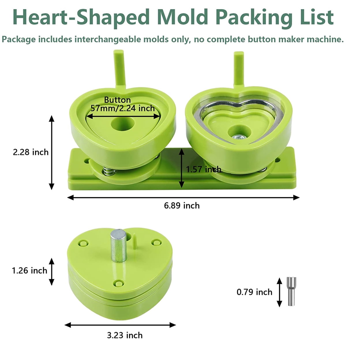 Replaceable Badges Button Maker Machine Mold, 58MM Pin Badges Making Machine Mold ,Beginner-Friendly