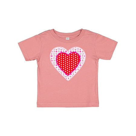 

Inktastic Valentine Red Heart with Dots Gift Baby Boy or Baby Girl T-Shirt