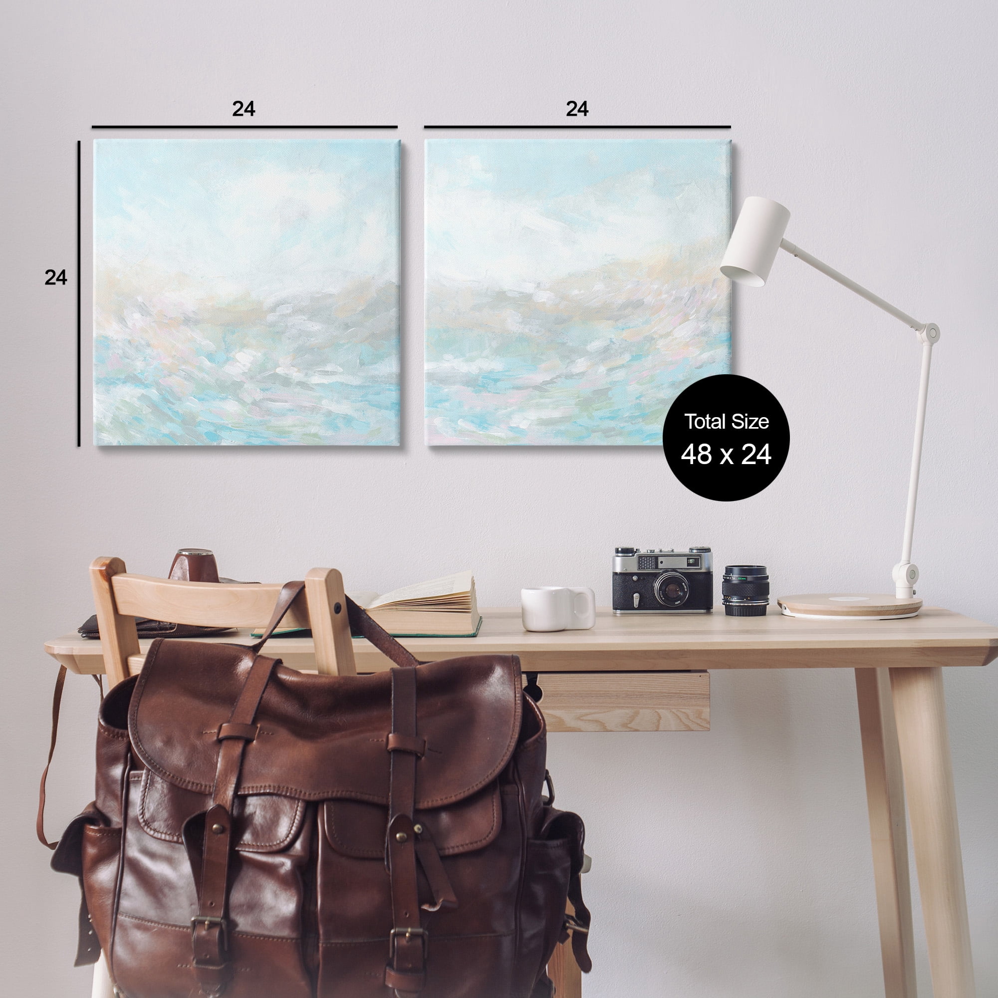 Stupell Industries Abstract Fog Landscape Landscape Painting Gallery Wrapped Canvas Art Print Wall Art, 24 x 24, Set of 2