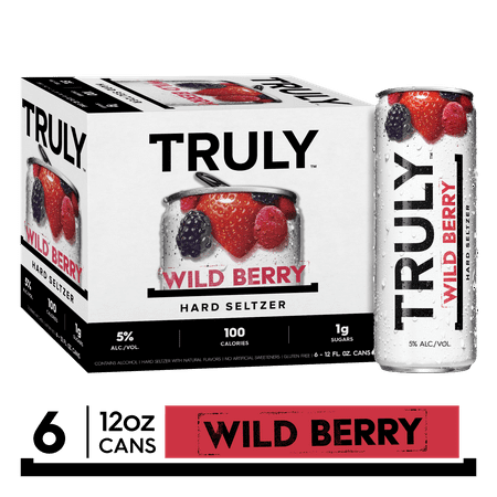 TRULY Hard Seltzer Wild Berry, Spiked & Sparkling Water, 6 Pack, 12 fl. oz. Cans