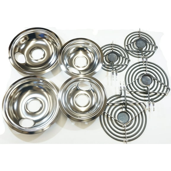 Surface Element and Drip Pan Kit, (2)MP15MA, (2)MP21MA, (2)3150246, (2)3150247