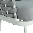 thumbnail image 4 of Christopher Knight Home Outdoor Rope Woven Lounge Chairs with Cushions, Steel Frame, Off White+Grey, Set of 2, 4 of 7