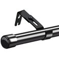 thumbnail image 1 of AIR-Curtain Rod for Windows, 1'' Single Curtain Rod Set-34 to 46 inch Stainless Steel Decorative Drapery Window Rod with Adjustable Brackets for Kitchen Bedroom, Black, 1 of 4