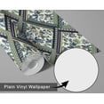 thumbnail image 5 of S4Sassy Self-Stick Decorative Boho Wallpaper, Floral Patch Print Wall Paper, Vinyl Waterproof Contact Paper, Blue, 25"X 120" Removable Renter Friendly Walls Covering For Bedroom, Dining Room, 5 of 8