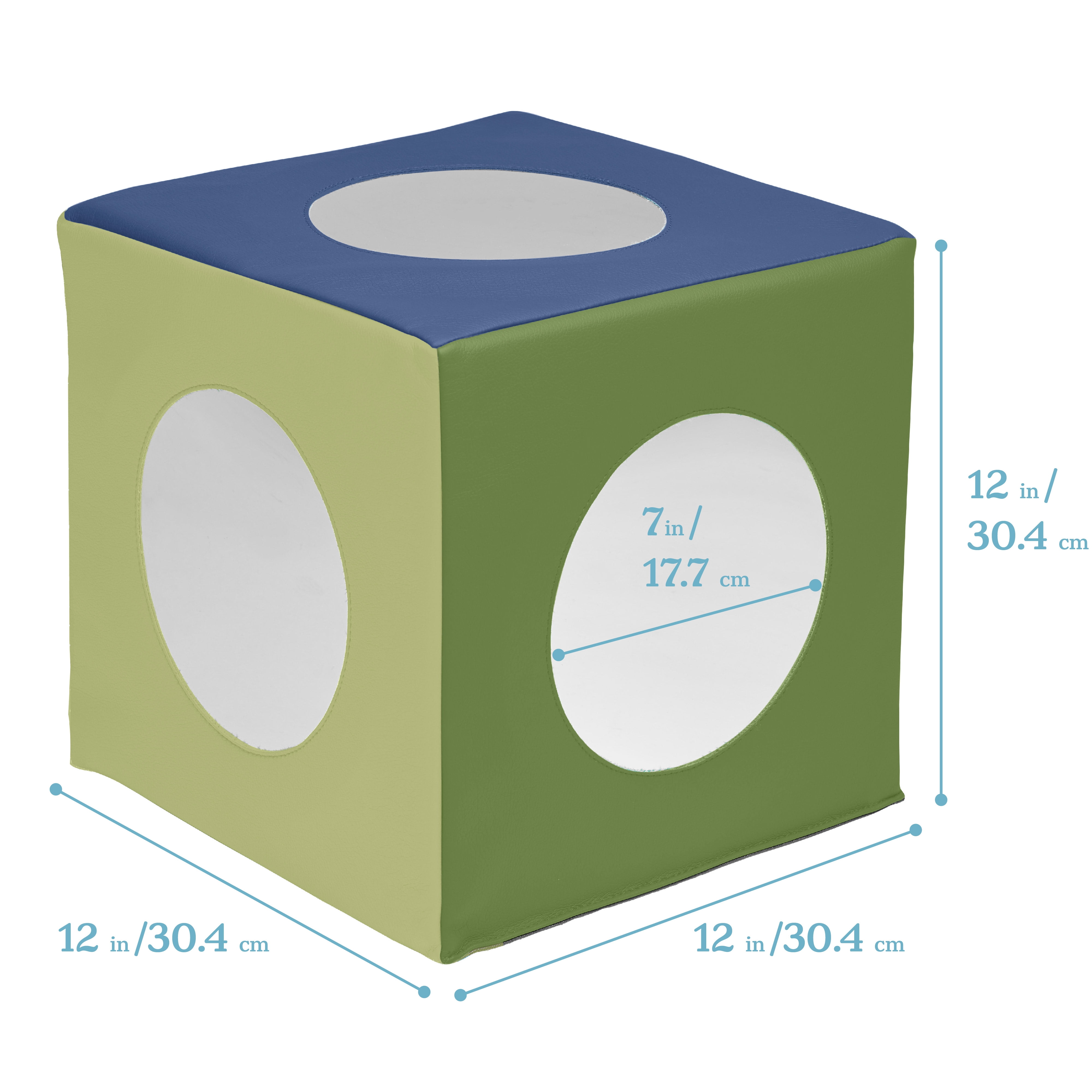 ECR4Kids SoftZone Mirror Activity and Sensory Play Cube, Baby Essentials, Earthtone