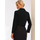 thumbnail image 3 of Chaqueta Corta Tipo Blazer para Mujer con Solapa Informal para Oficina Negro XS, 3 of 6