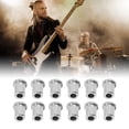 thumbnail image 4 of Metal Guitar Ferrules, High Hardness Effective Vibration 12PCS Replacement Parts Wear Resistant Guitar String Bushing Glossy Finish  For Musical Instruments Silver,Black,Gold, 4 of 8