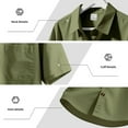 thumbnail image 5 of Handshe Men's Summer Solid Color Short Sleeved Lapel Button Cardigan Pocket Fashionable Blouse Shirt, 5 of 9