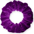 thumbnail image 3 of Velvet Scrunchies Jumbo Size Plush Big Ponytail Holders Thick Braided Locked Hair Big Made in the USA Orchid Dark, 3 of 7