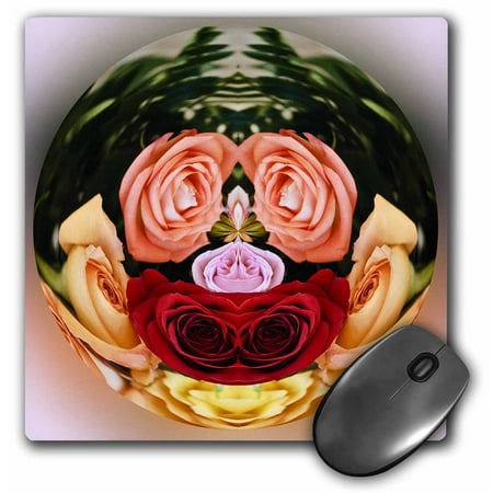 3dRose Decorative colorful garden botanic paperweight globe abstract flower roses, Mouse Pad, 8 by 8 inches
