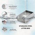 thumbnail image 4 of Stainless Steel Cat Litter Box, Large Open Top Litter Box With Anti-Splash High Sides, Anti-Tracking Pedal, Easy To Clean, Non-Stick, Odor Resistant For Big Cats, Multi-Cat Homes, 4 of 8