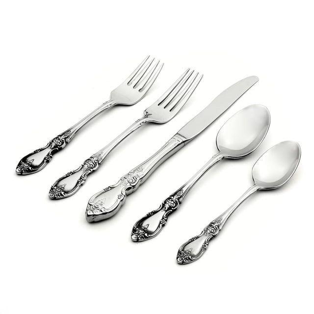 Oneida Louisiana Juego De Cubiertos Finos De 45 Piezas Servicio De Acero Inoxidable 18/10 Para 8 Personas Plata