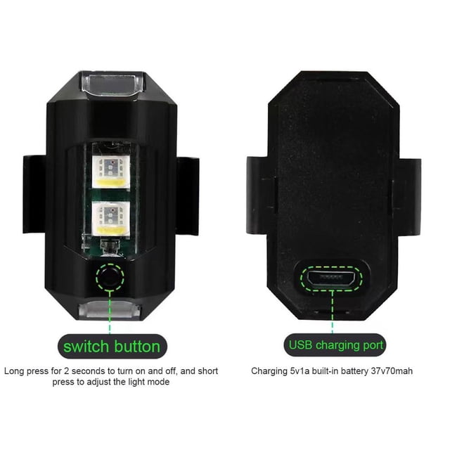 Luces estroboscópicas para drones, luces de vuelo nocturno, accesorios para drones, linterna multiusos para motocicletas y coches RC, luz de advertencia para ciclismo al aire libre