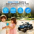 thumbnail image 4 of 24V Ride on ATV Toys, Real 2 Seater Kids ATV with 200W*2 Power Motor, Electric Car w/ 6-Wheeler Suspension, Extra Large Rear Storage Bucket, Waterproof Panel w/ Bluetooth, Music, Led Lights - Blue, 4 of 8