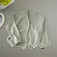 thumbnail image 3 of AherBiu Toddler Girls Clothes Long Sleeve Cardigans for Little Girl Button Down Open Front Eyelet Hole Tops, 3 of 6