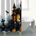 thumbnail image 3 of Shower Curtain for Bathroom Scary Night Moon Horror Pumpkin Bat Spider Shower Curtains Durable Fun Bath Curtain Hooks Included,72x72Inch, 3 of 5