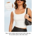 thumbnail image 6 of YANDW Square Neck Tank Top Sleeveless Yoga Workout Cami Crop Tops for Women White,S, 6 of 7