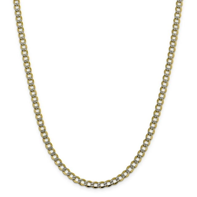 14k 5.2mm Semi-solid PavÇ Curb Chain (Weight: 10.44 Grams, Length: 20 Inches)