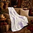 thumbnail image 3 of Lavender Bouquets With Lilac Bows, Cozy Flannel Blanket for Lavender Bouquet Enthusiasts, Romantic Botanical Watercolor Pattern Home Decor for Living Room and Bedroom, Mother's Day Gift, 3 of 7