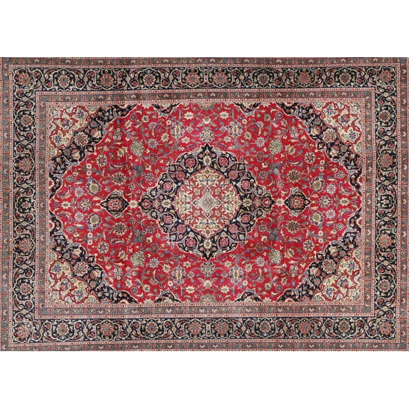 Ahgly Company Indoor Rectangle Traditional Camel Brown Medallion Area Rugs, 6' x 9'