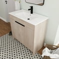 thumbnail image 3 of BNK  24/30/36 inch Freestanding Single Sink Bathroom Vanity with Soft Close Door and 1 adjustable shelf 35.8"W x 18.3"D x 35"H - Plain Light Oak, 3 of 5