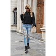 thumbnail image 3 of Womens Sweaters Pullover Oversized Deep V Neck Off Shoulder Tops Long Sleeves Loose Knit Sweater, 3 of 6