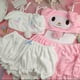 thumbnail image 2 of Sanrio-Pijama de dibujos animados kawaii de felpa, ropa interior de mymelody, kuromi, canela, sujetador pequeño Diablo, ropa sexy para el hogar, Otoño e Invierno, 2 of 5