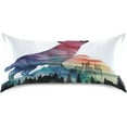 thumbnail image 3 of Wolf Mountain Satin Pillowcase for Hair and Skin Silk Pillowcase Soft Breathable Sleeping Pillow Covers Smooth Cooling Pillowcase with Envelope Closure Size Standard 20x26 in Home Decor Gifts, 3 of 7