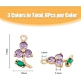 thumbnail image 2 of 18Pcs 3 Colors Flower Rhinestone Charms Faceted Crystal Flower Charms Transparent Glass Pendants with Golden Tray Blossom Dangle Charm Beads for Jewelry Making Hole: 1.6mm, 2 of 7