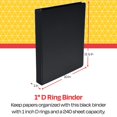 thumbnail image 3 of Anillo en D Smart de Binder School, polipropileno, 2,54 cm, negro, 3 of 8