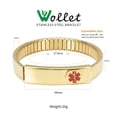 thumbnail image 5 of Wollet Gold& Rose Gold Elastic Medical Alert Bracelet for Women, Set of 2，Pre-Engraved Blood Thinner, Stainless Steel ID Bangle Personalized, 6.88''(Stretchable) Width:8MM, 5 of 5