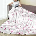 thumbnail image 6 of Zufioo Breast Cancer Awareness (4) Fleece Blanket Queen Size,Plush Bed Blanket,Ultra Soft Throw Blanket,Plush Fuzzy Cozy Blanket Perfect for Bed,Couch-40"x30", 6 of 7
