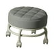 thumbnail image 3 of Taburetes rodantes con ruedas, ruedas giratorias universales giratorias de 360  degree, taburete pequeño para el hogar, sala de estar, oficina, 34cm de diám Gris BLESIY Asiento rodante bajo, 3 of 8