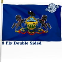 Pennsylvania State Flag 3x5 ft Double Sided, 3 Ply Durable Polyester PA Flag with Vibrant Print/4 Rows Hemming/Brass Grommets