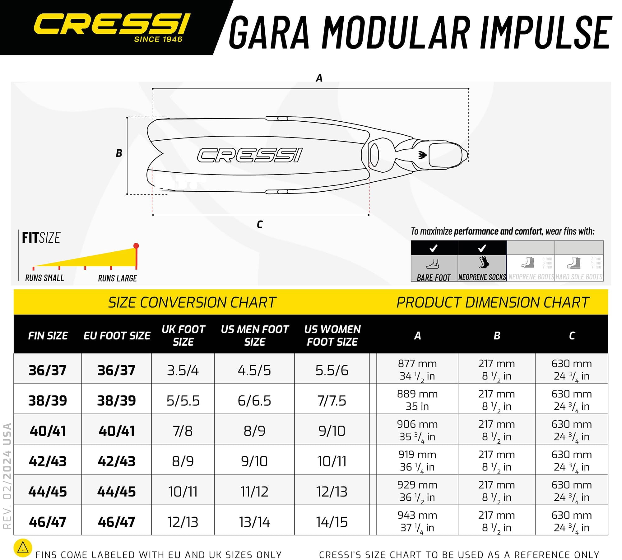 Cressi Gara Modular Impulse, Black, 46/47
