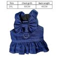 thumbnail image 2 of Dinheiro Vestidos de mezclilla para perros grandes XL, ropa para cachorros y niñas con anillo de correa y lindo nudo de lazo, ropa de verano para gatos con anillo en D, falda de arnés para caminar, 2 of 7