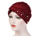 thumbnail image 1 of Cuentas mujeres turbante sombrero estiramiento pérdida de cabello cubierta musulmán Hijab indio sombrero cabeza bufanda cabeza ZefeiWu 8390611250263, 1 of 1