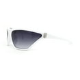 thumbnail image 3 of Womens 90s Sport Fashion Triangular Shape Wrap Plastic Sunglasses White - Smoke, 3 of 4