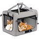 thumbnail image 4 of Bolsa de transporte para perros, gris, 1 unidad, tamaño M, bolsa de transporte plegable para perros con cuenco para mascotas, perros y gatos, 4 of 5