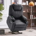 thumbnail image 6 of MCombo Large Lay Flat Dual Motor Power Lift Recliner for Big and Tall Elderly, Faux Leather(Black), 6 of 10