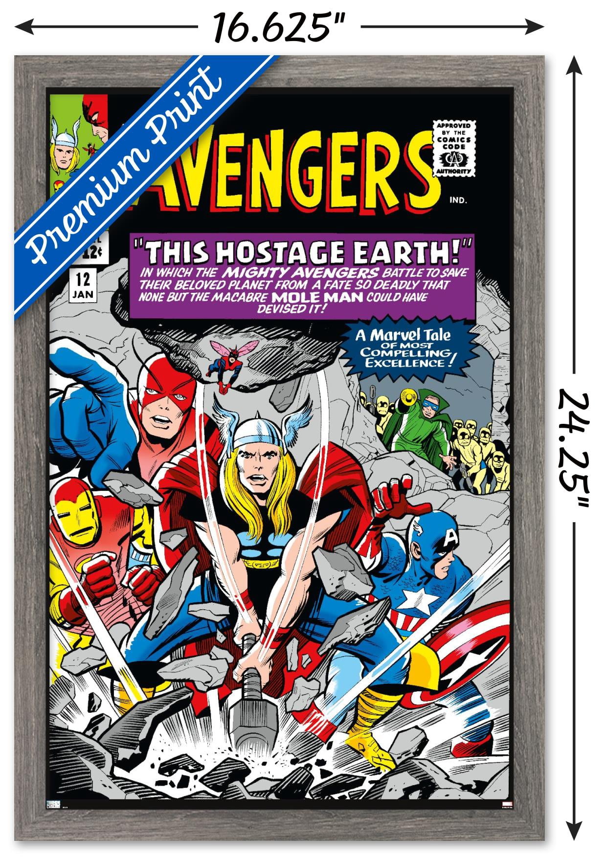 Marvel Comics - Avengers #12 Wall Poster, 14.725" x 22.375" Framed