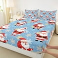 thumbnail image 3 of Castle Fairy Santa Claus 3pcs Twin Sheet Sets,Christmas Snowflakes Twin Fitted Sheet,Polka Dots Breathable Flat Sheet,Super Cozy Cartoon Room Decor, 3 of 7