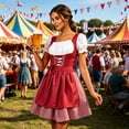 thumbnail image 2 of Noric Women's Oktoberfest Mini Dresses Puff Short Sleeve Lace Up Costume Dresses with Apron Overlay for Party Beer Festival, 2 of 6
