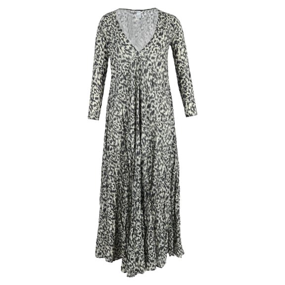 Pre-Owned Zimmermann Printed Maxi Dress in Black and White Silk