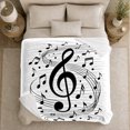 thumbnail image 5 of Abstract Musical Note Treble Clef Composition, Dramatic Artistic Scene, Warm Flannel Blanket for Office and Dorm, Art Lovers Graduation Gift, Artistic Home Decor, 5 of 9