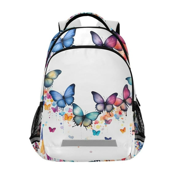 ALAZA Colorful Butterflies Backpack Elementary School Bag Bookbag Travel Rucksack