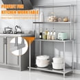 thumbnail image 7 of Stainless Steel Double Overshelf, Commercial 2-Tier Adjustable Shelves, Double Deck Overshelf for Prep & Work Table In Restaurant, Kitchen and Home, 12" x 48", 7 of 7