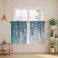 thumbnail image 3 of Green Botanical Tier Curtains, Watercolor Spring Floral Oil Painting Elegant Light Filtering Kitchen Curtains, 2Pcs Rod Pocket Half Window Treatments Panels for Sink Cafe Cabinet Basement 27.5x45In, 3 of 9