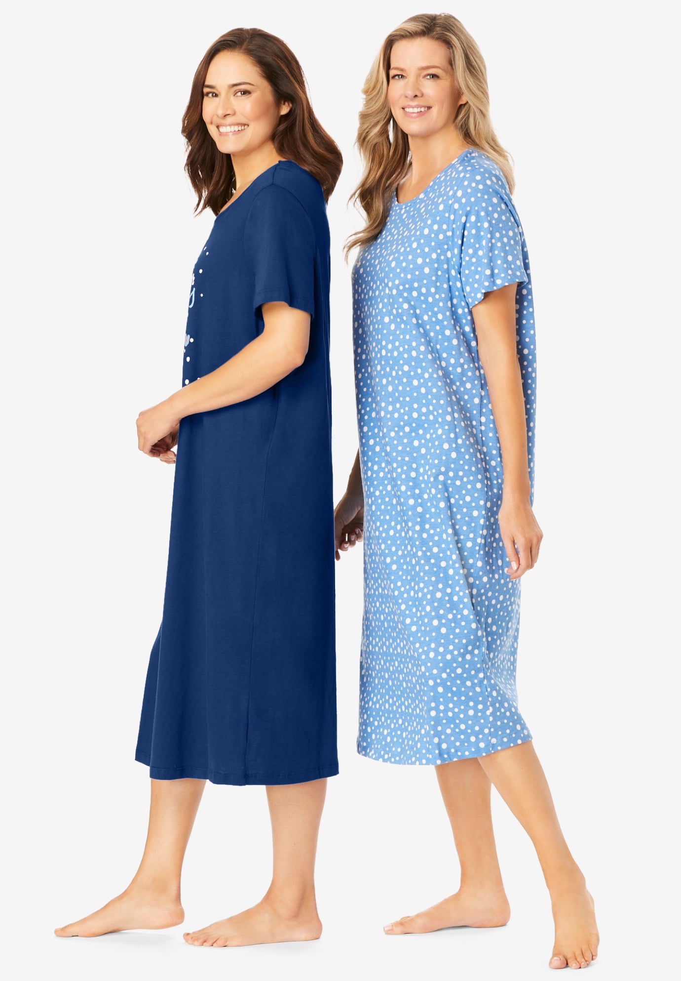 & Nightgown 2-Pack Sleepshirts Size Plus Dreams Co. Long Women\'s