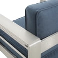 thumbnail image 4 of GDF Studio Jensen Outdoor Patio Club Chairs with Blue Cushions, Set of 2, 4 of 5